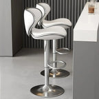 Tabouret de bar réglable pivotant en cuir rembourré