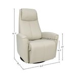Fauteuil Fjords Urban en cuir avec balancier et repose-pieds intégré