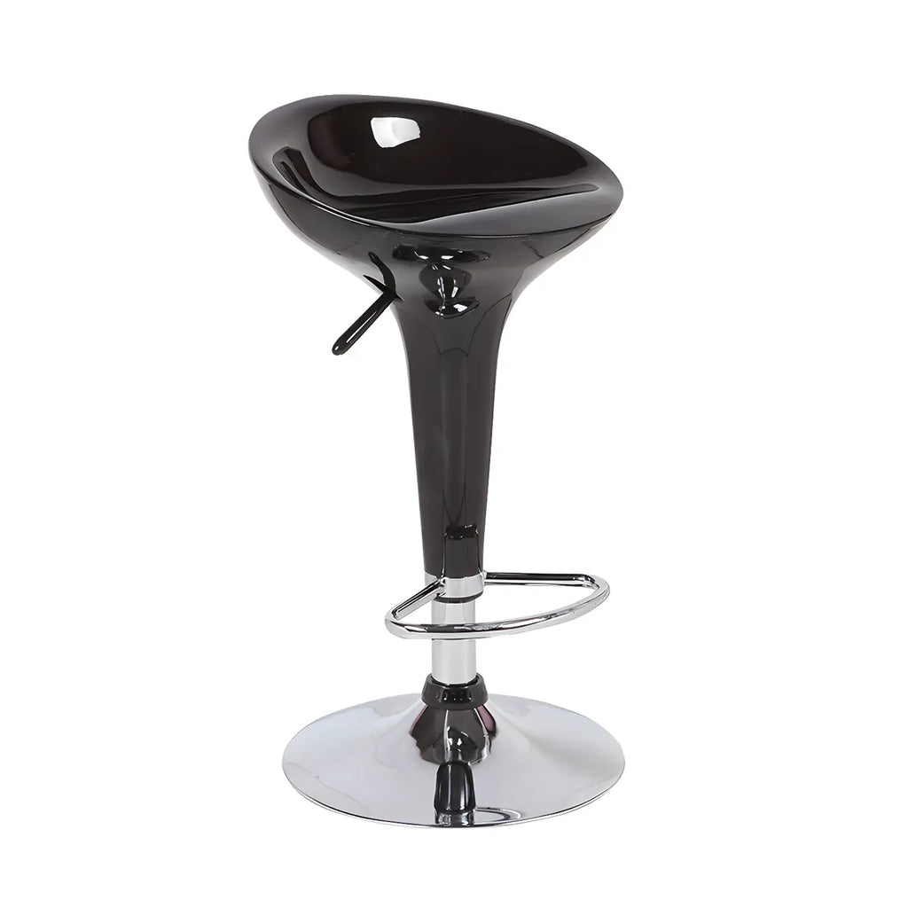 Tabouret de bar pivotant en plastique chromé, réglable en hauteur