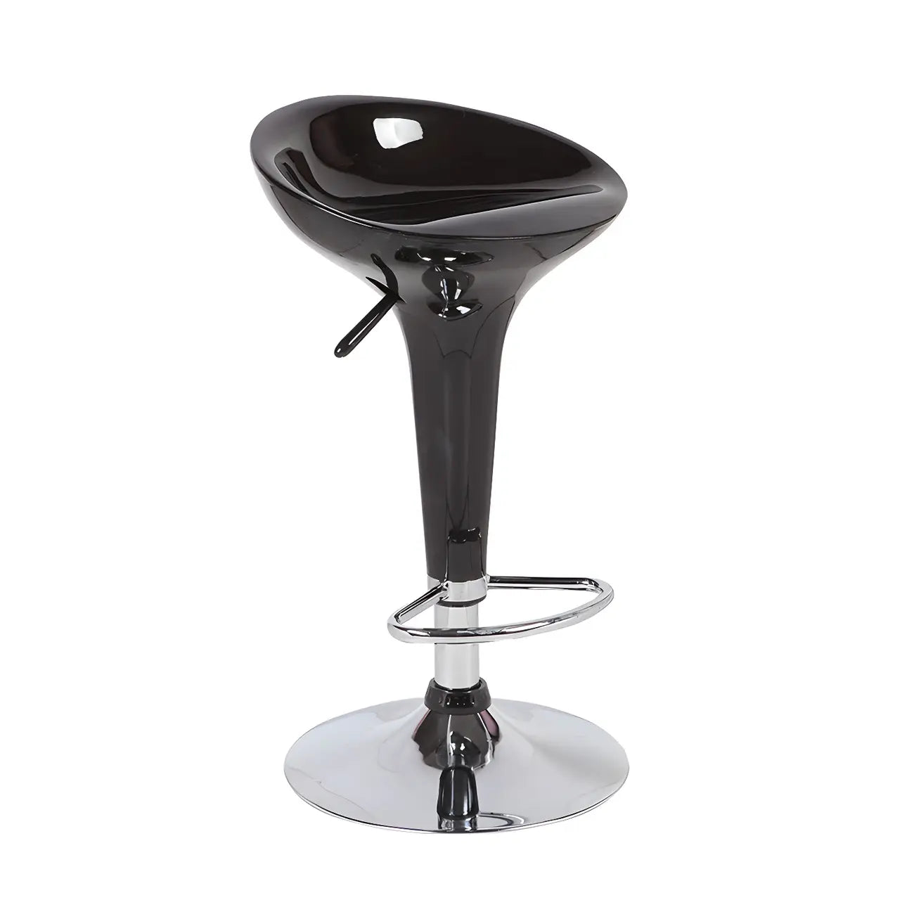 Tabouret de bar pivotant en plastique chromé, réglable en hauteur