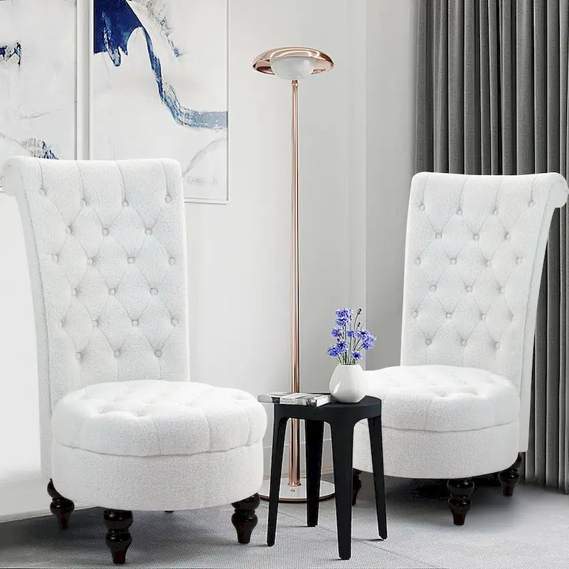 AVAWING Lot de 2 Chaises royales à dossier haut, rembourrage épais et pieds en bois d'hévéa