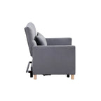 Chaise longue convertible 3-en-1 en lit, noir