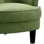 Fauteuil d'appoint capitonné à oreilles large de 76 cm en velours/lin Mignon de Moser Bay