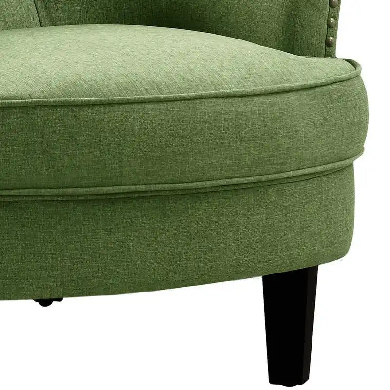 Fauteuil d'appoint capitonné à oreilles large de 76 cm en velours/lin Mignon de Moser Bay