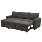 Canapé d'angle réversible convertible avec lit gigogne, méridienne avec rangement dissimulé et pieds durables