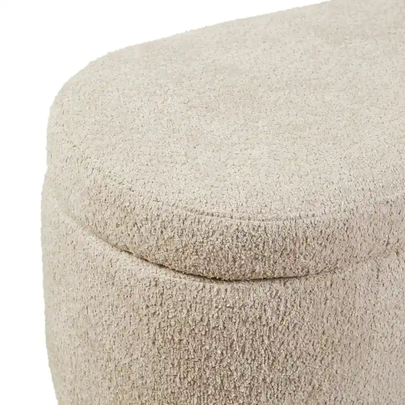 Banc de rangement rabattable en tissu bouclé taupe INK+IVY Bailey