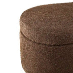 Banc de rangement rabattable en tissu bouclé taupe INK+IVY Bailey