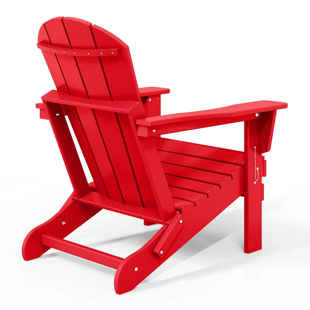 Chaise Adirondack pliante de patio d'extérieur tout temps résistante à la décoloration Polytrends Laguna