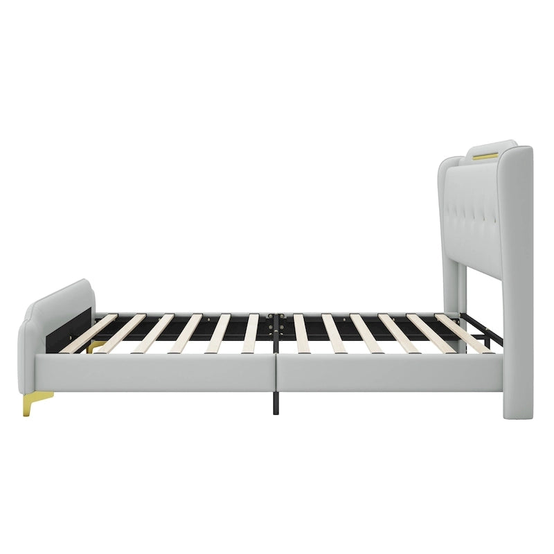Lit rembourré moderne en cuir PU Uphou de Christopher Knight Home