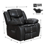 Fauteuil inclinable en cuir, large, durable, avec massage et chauffage