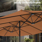 MAISON ARTS Parasol double de 4,5 m pour terrasse, grande taille, avec pied inclus