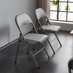 Chaises pliantes élégantes en fer et PVC pour conventions et expositions Blanches