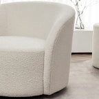 KINWELL Fauteuil d'appoint pivotant rembourré en forme de tonneau, de 86 cm de large (Lot de 2)