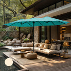 MAISON ARTS Parasol double de 4,5 m pour terrasse, grande taille, avec pied inclus