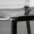 Chaise de salle à manger en acrylique ambré sans accoudoirs à dossier bas