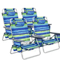Lot de 4 chaises de plage pliantes de randonnée Costway, 5 positions d'extérieur - Voir détails