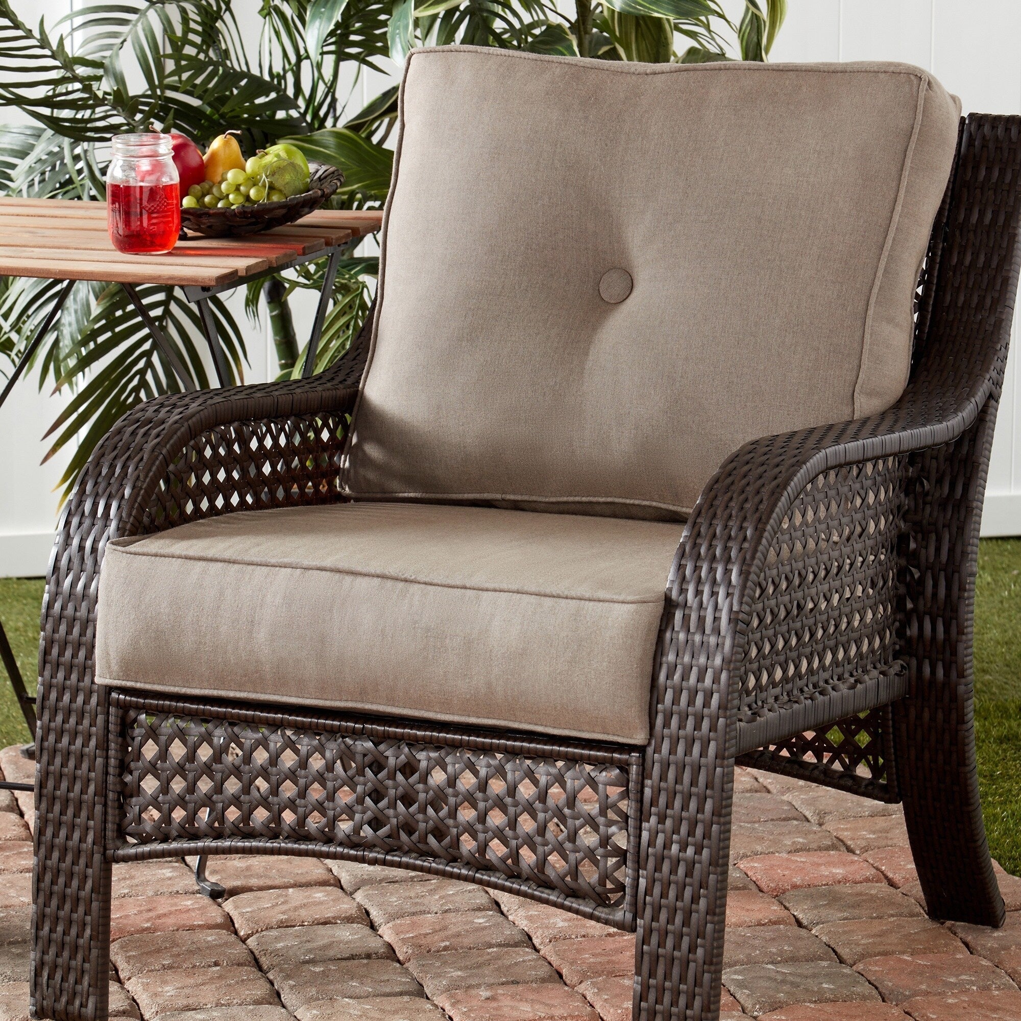 Ensemble de 2 coussins d'extérieur Sunbrella haut de gamme à assise profonde
