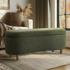 Banc de rangement rabattable en tissu bouclé taupe INK+IVY Bailey