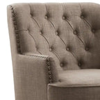 Fauteuil d'appoint capitonné à oreilles large de 76 cm en velours/lin Mignon de Moser Bay