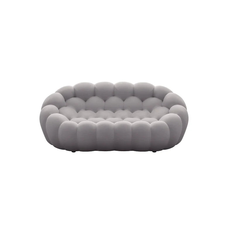 Canapé paresseux courbé 2 places Bubble de forme nid d'abeille en tissu textile 3D pour salon et appartement