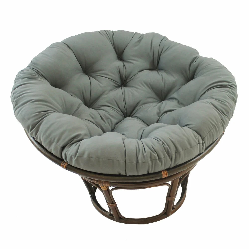 Fauteuil Papasan en rotin Bali de 42 pouces avec coussin en sergé