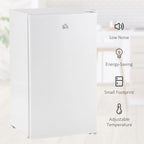 HOMCOM Mini-réfrigérateur avec congélateur 90 L, réfrigérateur compact à porte unique avec thermostat réglable pour chambre à coucher