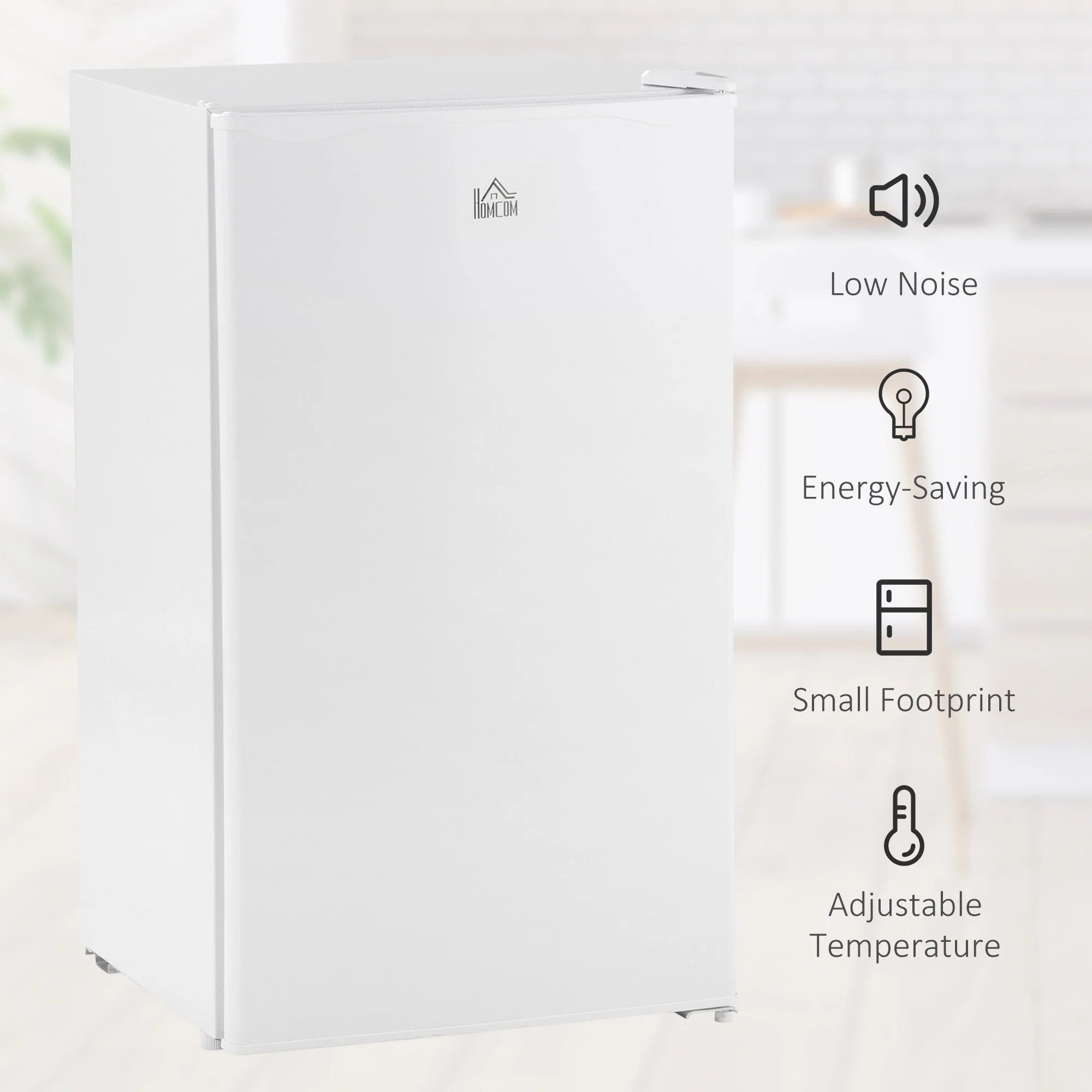 HOMCOM Mini-réfrigérateur avec congélateur 90 L, réfrigérateur compact à porte unique avec thermostat réglable pour chambre à coucher