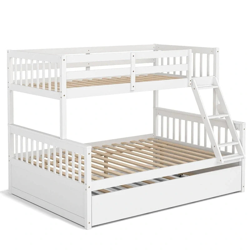 Lit superposé Gymax double sur un lit complet avec lit gigogne double convertible