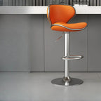 Tabouret de bar réglable pivotant en cuir rembourré