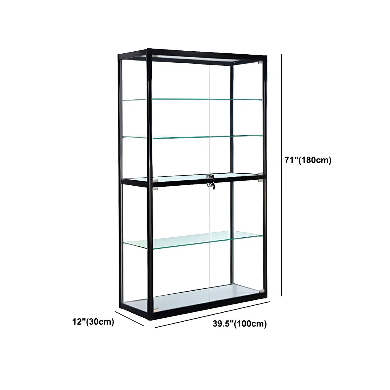 Vitrine contemporaine rectangulaire en verre noir