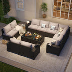 Ensembles de meubles de patio extérieurs avec coussin épais de 10 cm