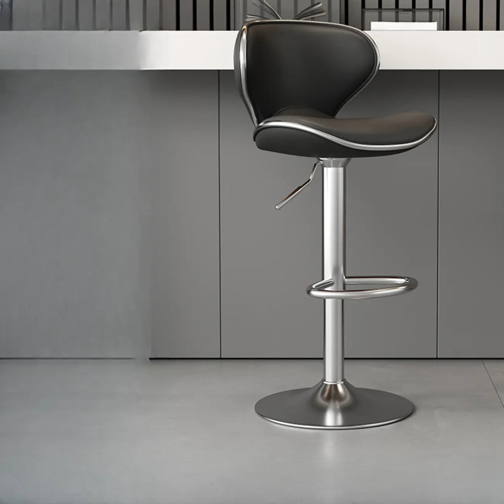Tabouret de bar réglable pivotant en cuir rembourré