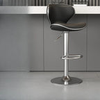 Tabouret de bar réglable pivotant en cuir rembourré