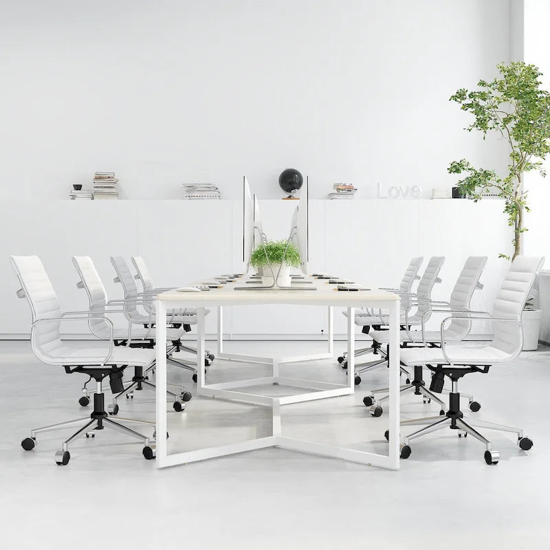 LUXMOD Chaise de Bureau à Domicile Côtelée Fauteuil de Bureau