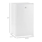 HOMCOM Mini-réfrigérateur avec congélateur 90 L, réfrigérateur compact à porte unique avec thermostat réglable pour chambre à coucher