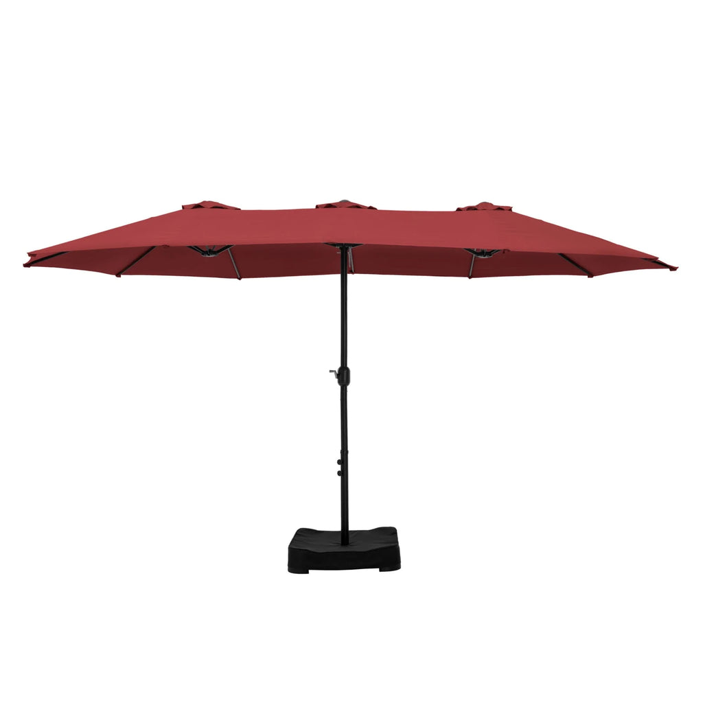 MAISON ARTS Parasol double de 4,5 m pour terrasse, grande taille, avec pied inclus