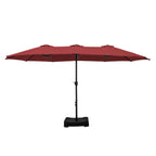 MAISON ARTS Parasol double de 4,5 m pour terrasse, grande taille, avec pied inclus