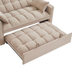 Canapé convertible 4 en 1 avec accoudoirs et poches de rangement, canapé-lit escamotable capitonné multifonction avec dossier réglable