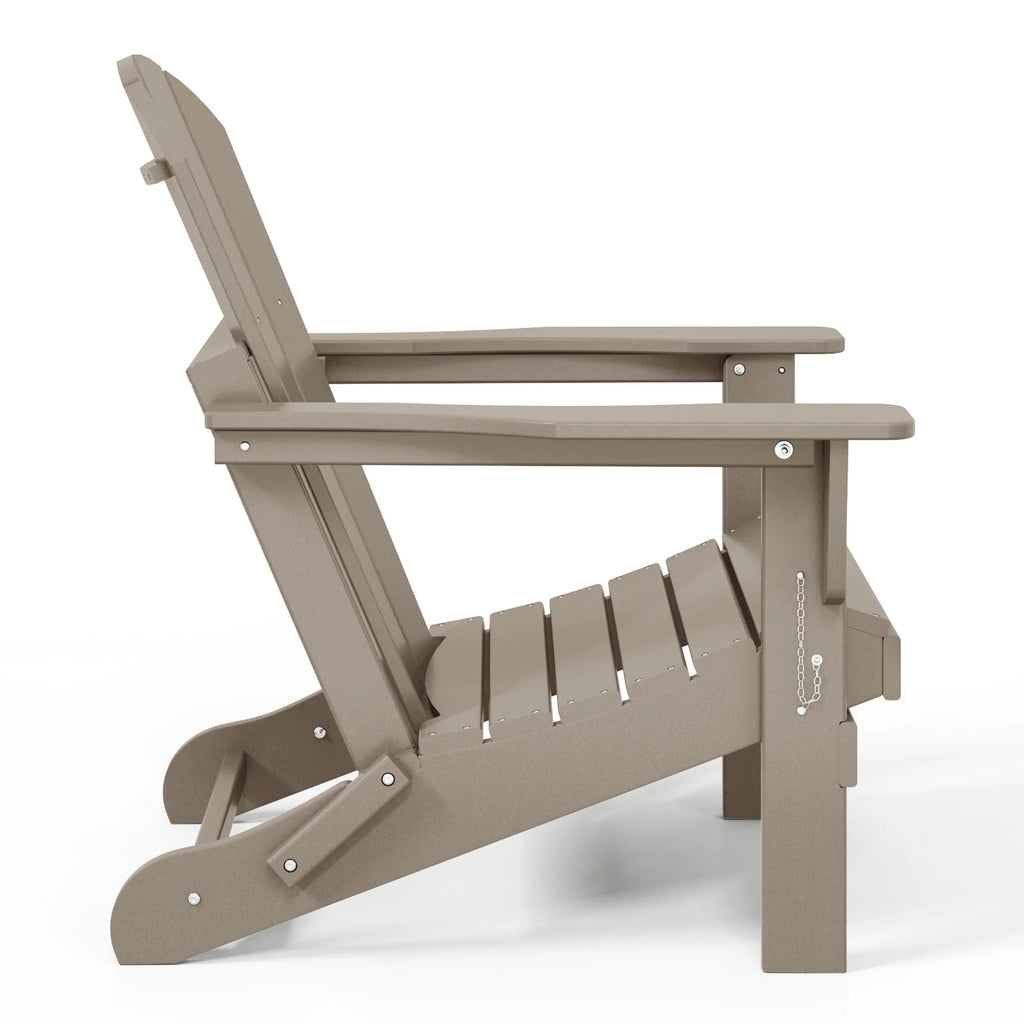 Chaise Adirondack pliante de patio d'extérieur tout temps résistante à la décoloration Polytrends Laguna
