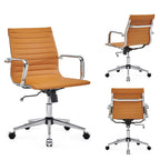 LUXMOD Chaise de Bureau à Domicile Côtelée Fauteuil de Bureau