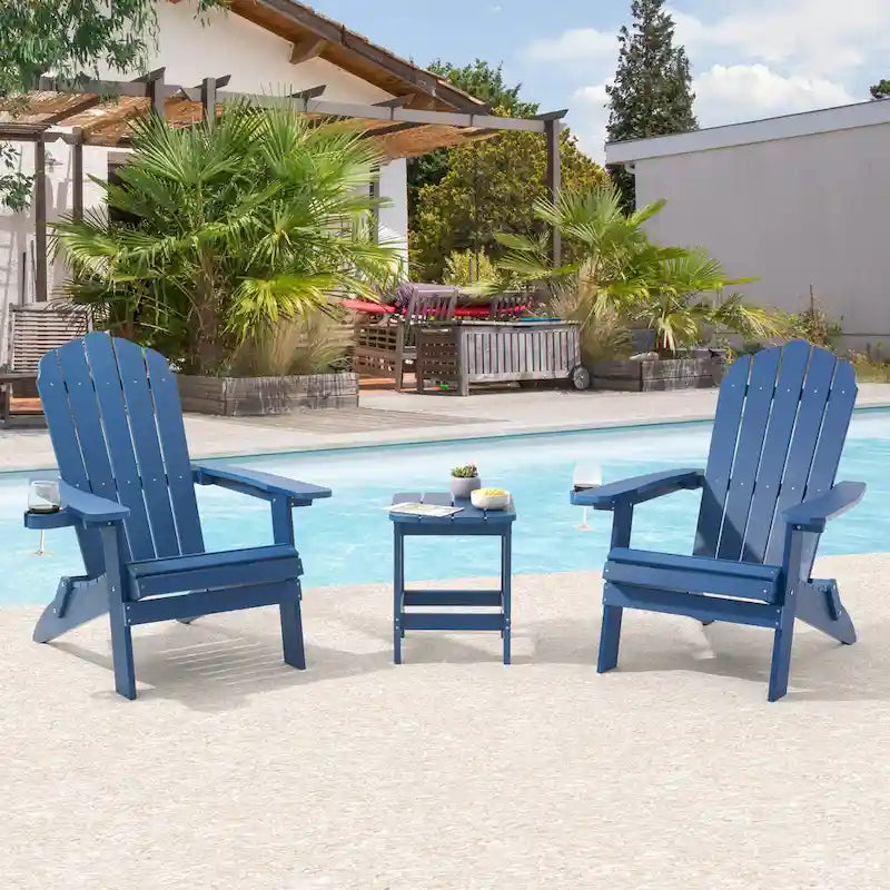Lot de 2 chaises Adirondack pliantes Bonosuki pour patio et brasero