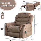 Fauteuil inclinable électrique releveur pour personnes âgées avec massage et fonction chauffante (inclinaison à plat)