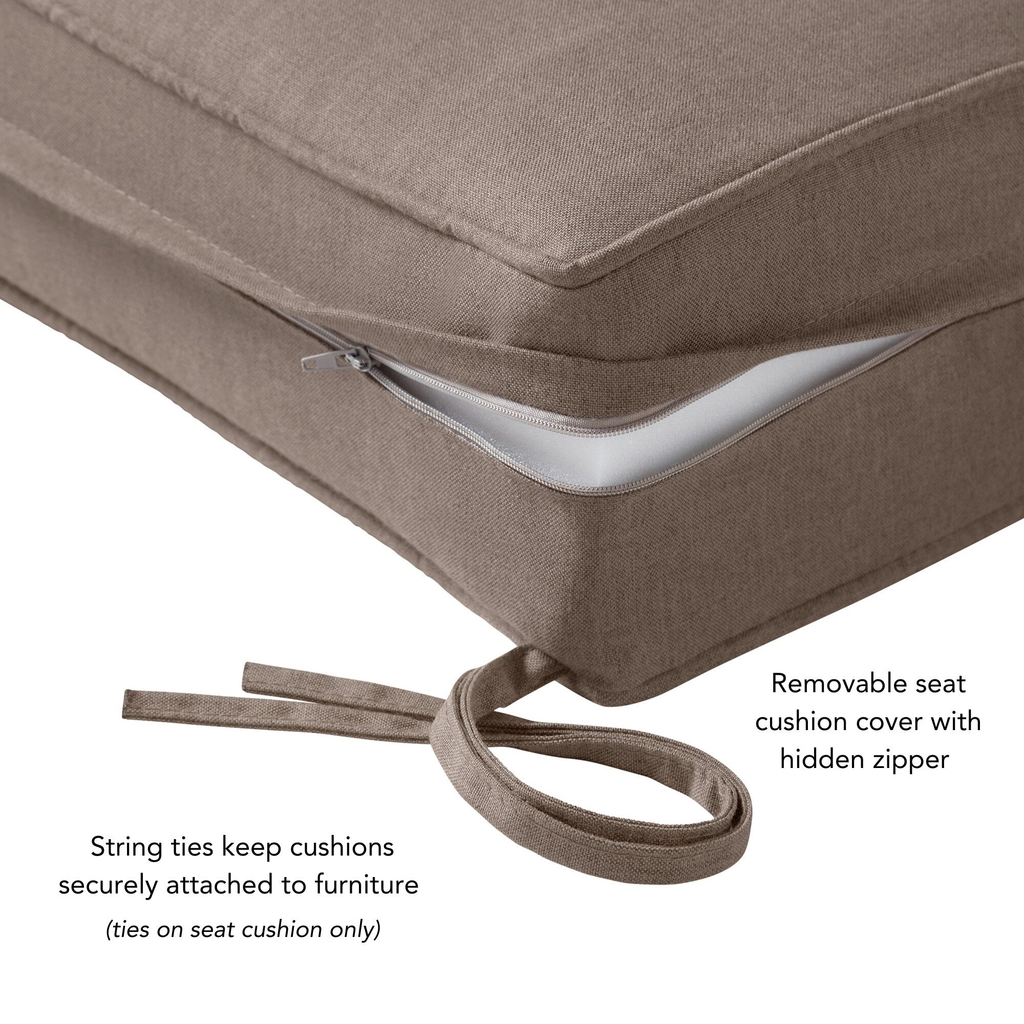 Ensemble de 2 coussins d'extérieur Sunbrella haut de gamme à assise profonde