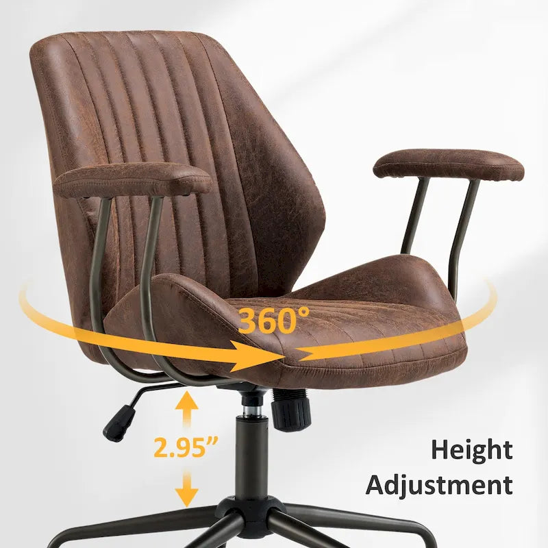 Chaise de Bureau Ergonomique en Tissu Suédé OVIOS avec Support Lombaire