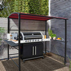 Abri barbecue/pergola de gril à structure en acier de 1,5 m x 2,4 m pour l'extérieur