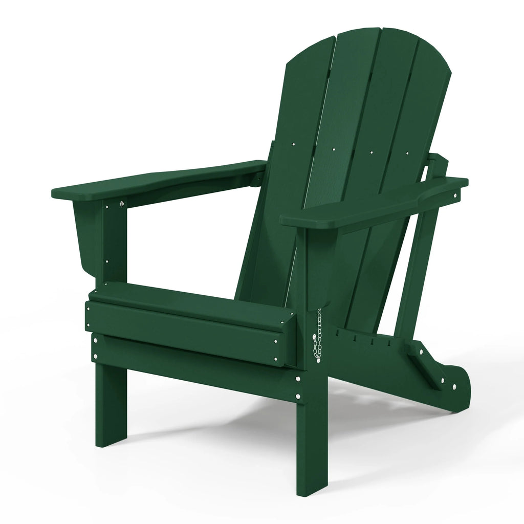 Chaise Adirondack pliante de patio d'extérieur tout temps résistante à la décoloration Polytrends Laguna