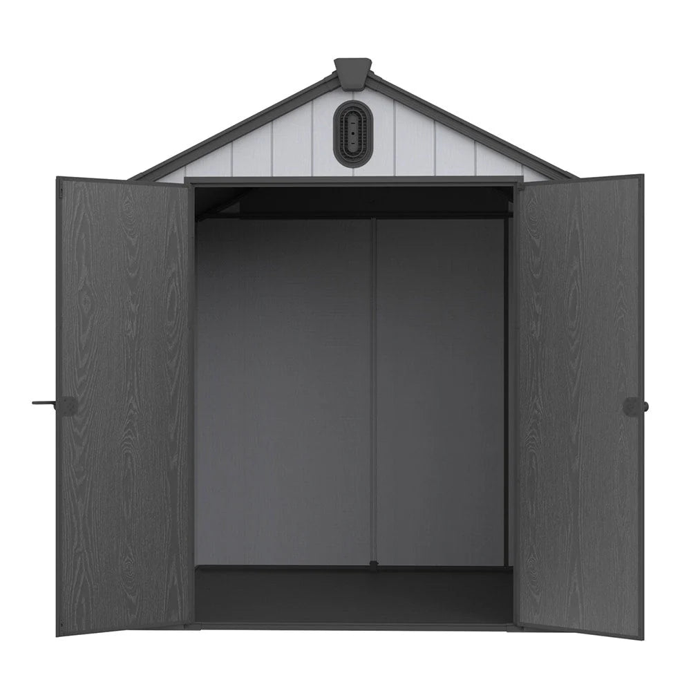 Abri de jardin en résine toutes saisons avec plancher de 1,8 m x 1,2 m / 1,8 m x 2,4 m / 2,4 m x 1,8 m / 2,4 m x 3 m, abri à outils Spire