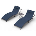 Kullavik – Ensemble de 3 chaises longues d'extérieur