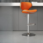 Tabouret de bar réglable pivotant en cuir rembourré
