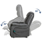 Fauteuil inclinable électrique releveur pour personnes âgées avec massage et fonction chauffante (inclinaison à plat)